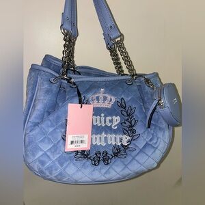 Juicy Couture Royal Moment Satchel Blue Purse Bag